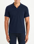 Celio_Navy Regular Polo Shirt Cuban Collar in Cotton Blend_GEHAIR_NAVY_01