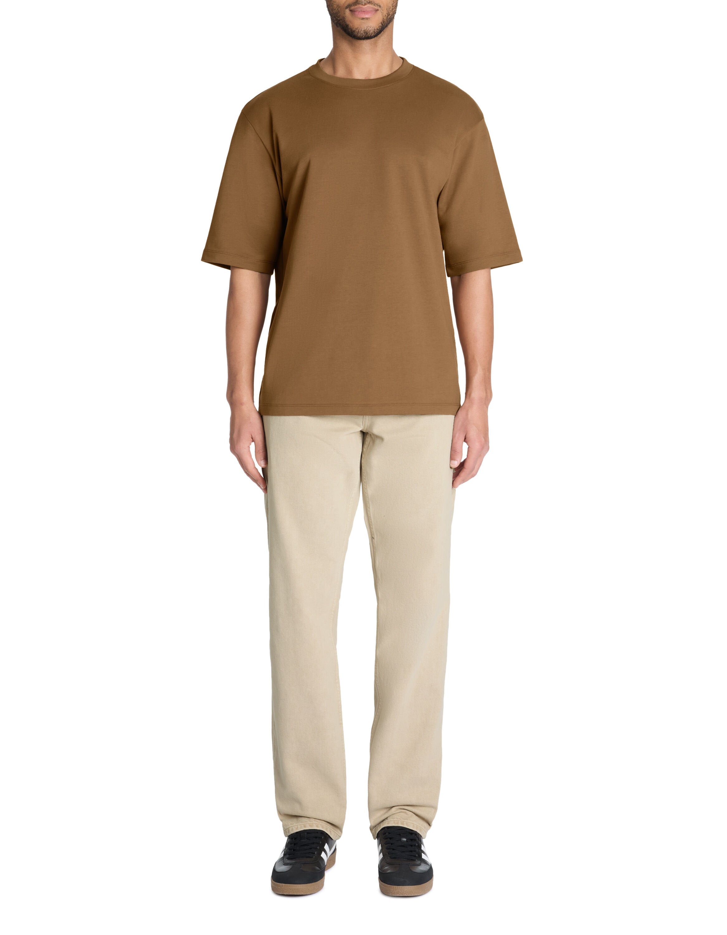 Celio_Coffee Oversized T-Shirt Round Neck_GEHEM_CAFFE LATTE_01
