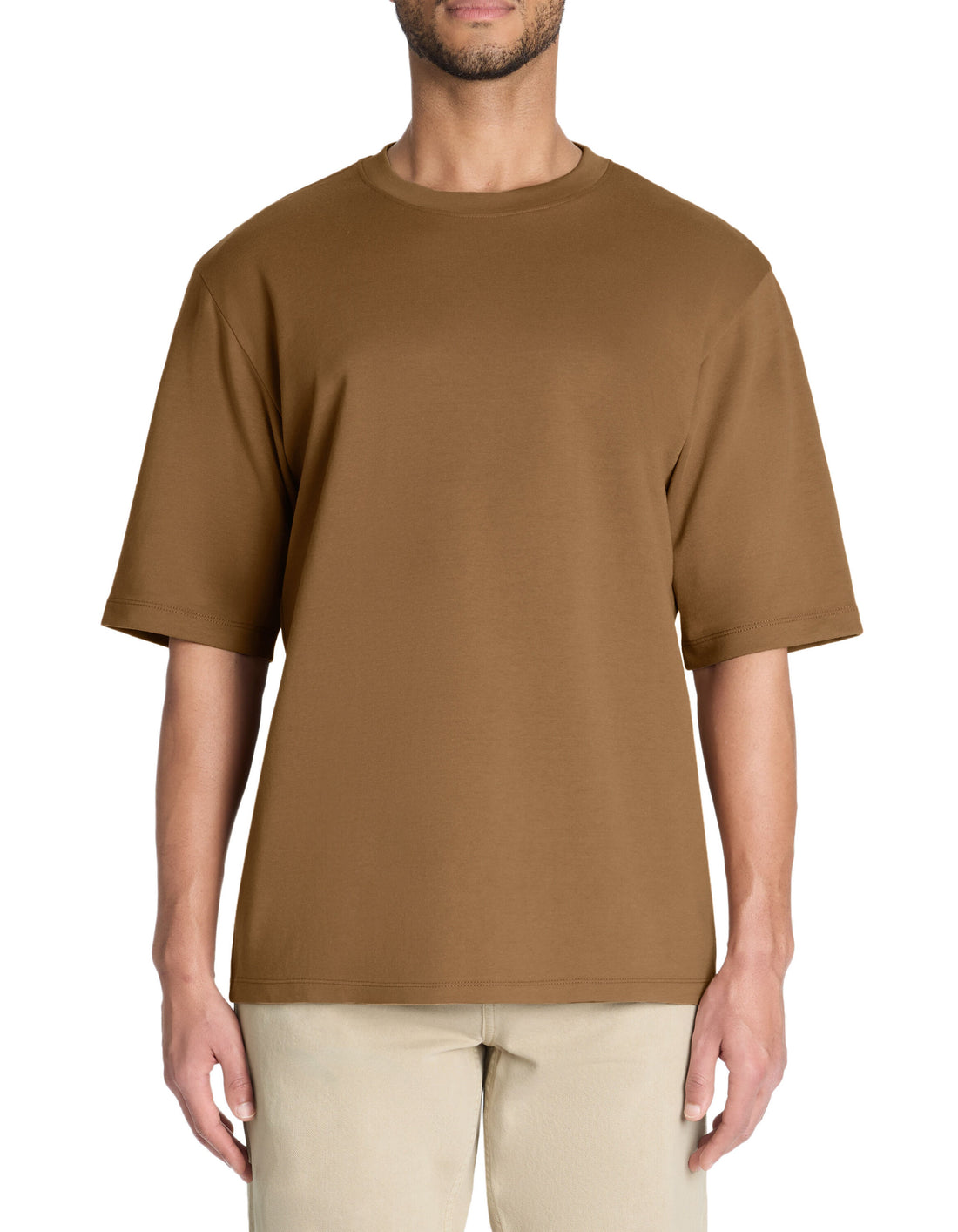 Celio_Coffee Oversized T-Shirt Round Neck_GEHEM_CAFFE LATTE_02