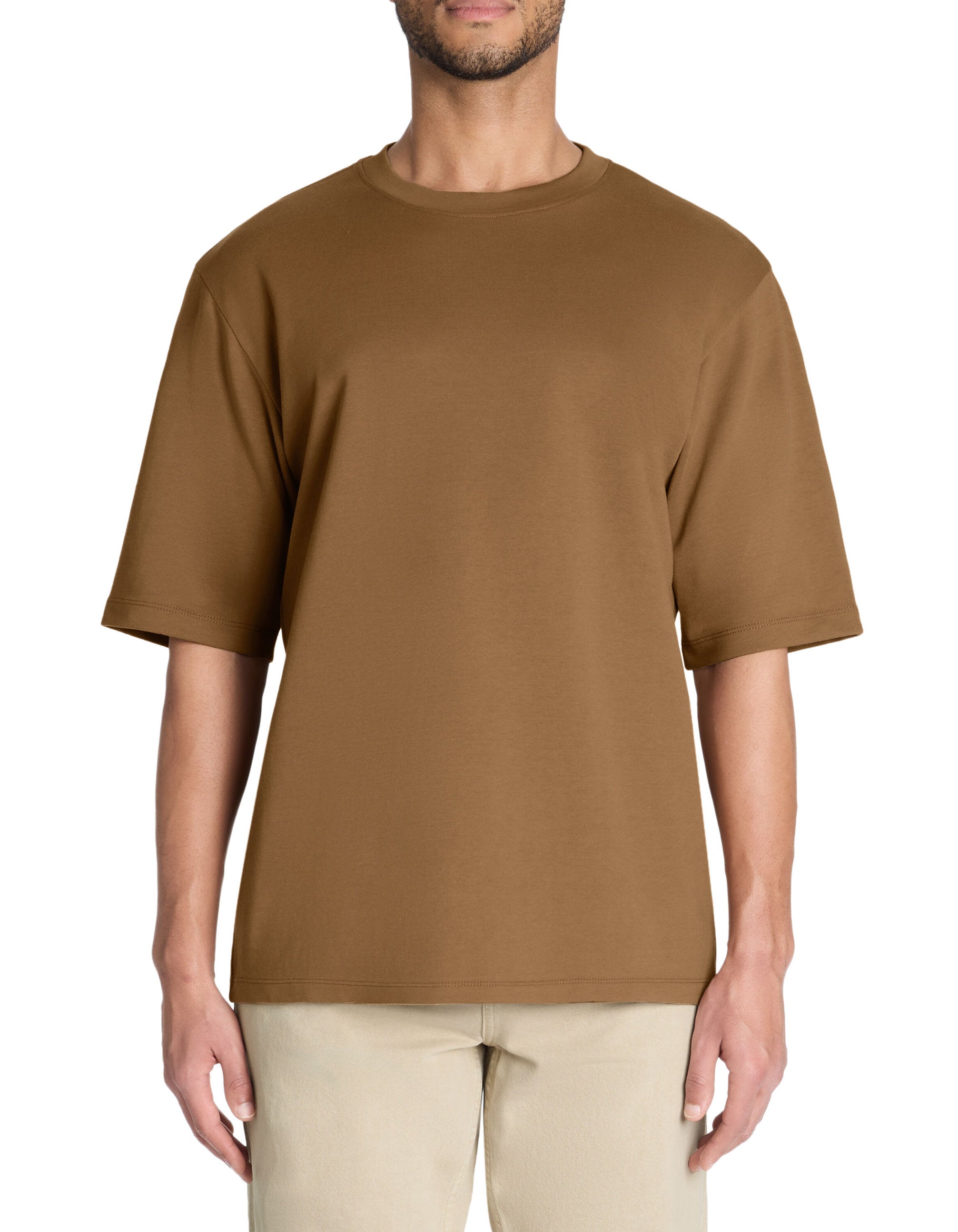Celio_Coffee Oversized T-Shirt Round Neck_GEHEM_CAFFE LATTE_02