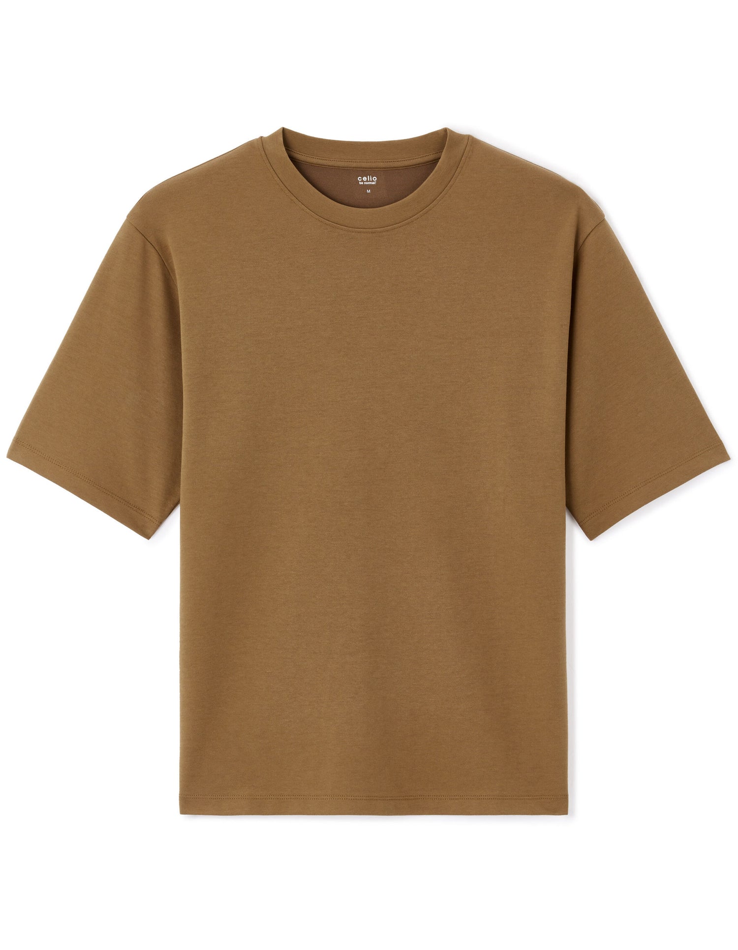 Celio_Coffee Oversized T-Shirt Round Neck_GEHEM_CAFFE LATTE_04