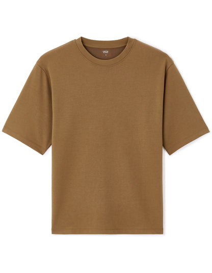 Celio_Coffee Oversized T-Shirt Round Neck_GEHEM_CAFFE LATTE_04