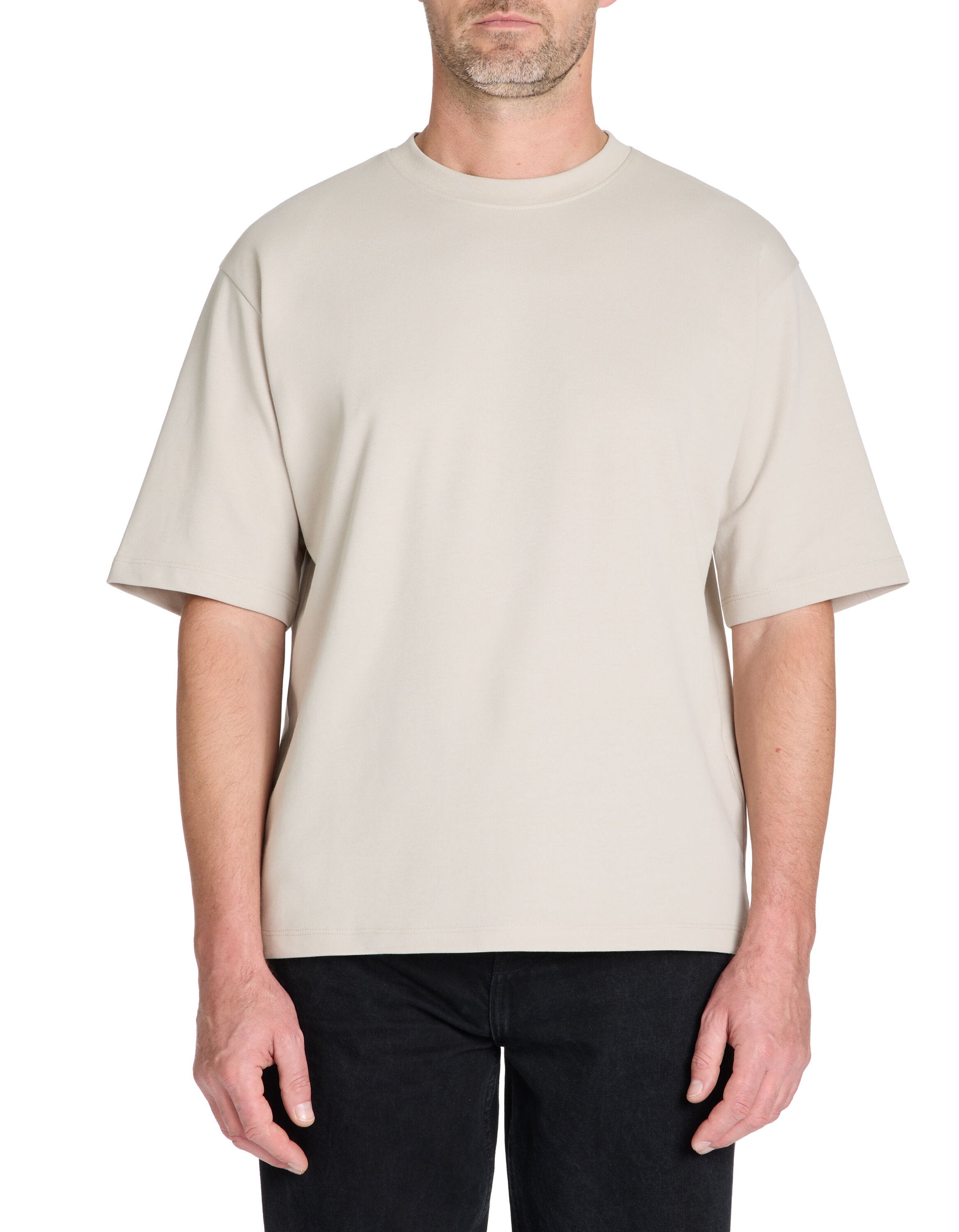 Celio_Oversized Crew Neck Cotton Blend T-Shirt - Beige_GEHEM_SAND_02