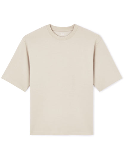 Celio_Oversized Crew Neck Cotton Blend T-Shirt - Beige_GEHEM_SAND_03