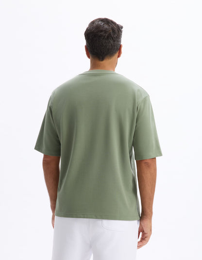Celio_Green Oversized T-Shirt Round Neck_GEHEM_SAUGE_03