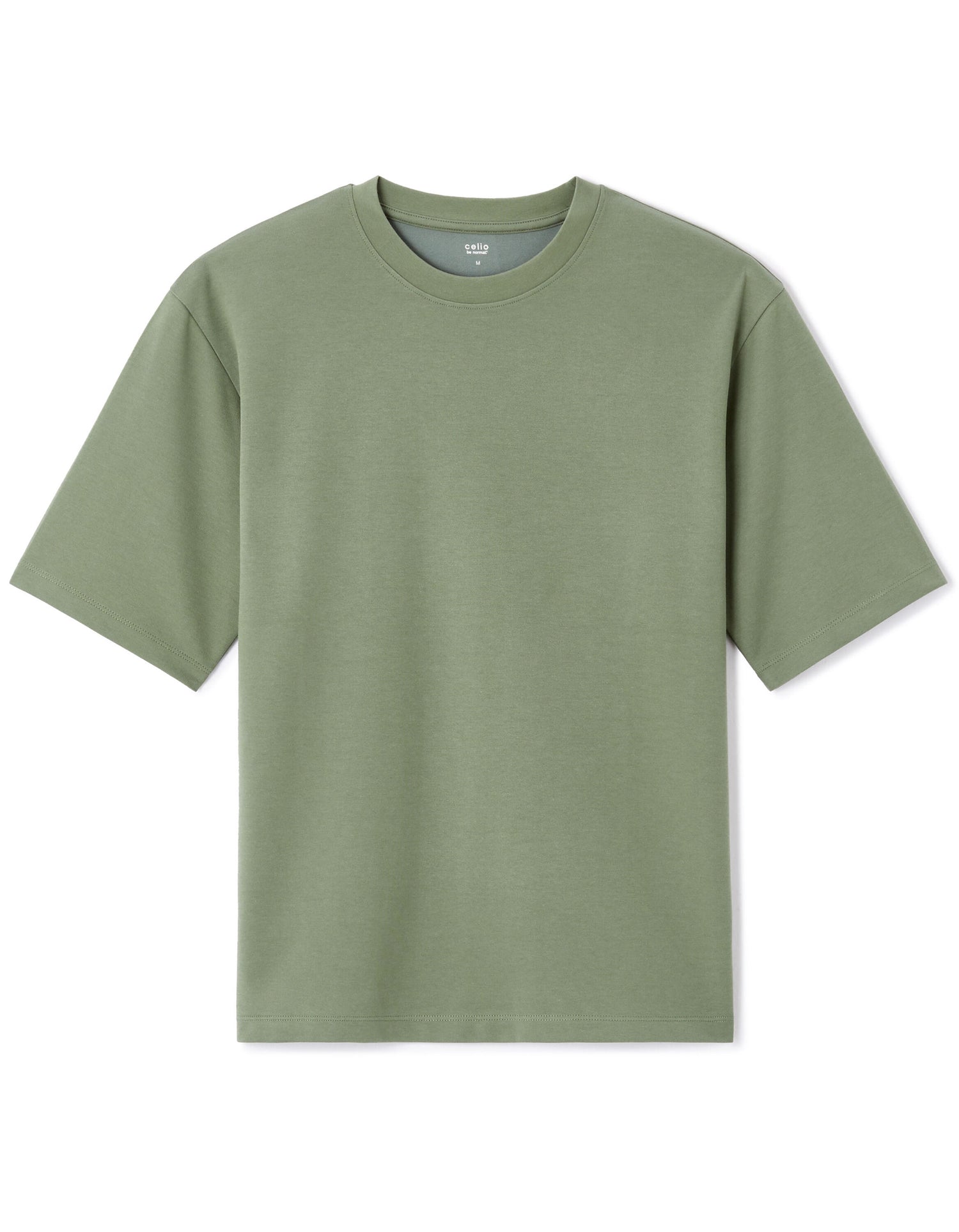 Celio_Green Oversized T-Shirt Round Neck_GEHEM_SAUGE_05