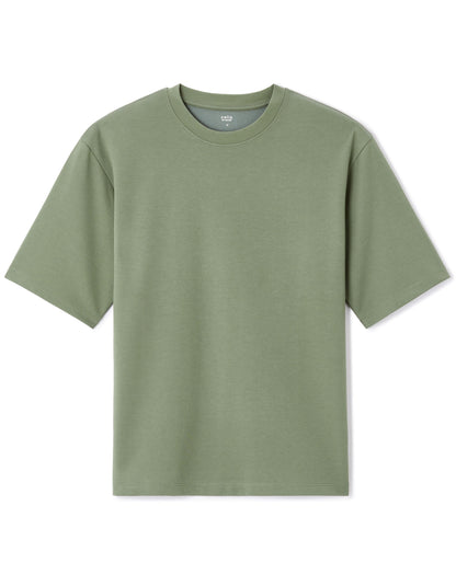 Celio_Green Oversized T-Shirt Round Neck_GEHEM_SAUGE_05