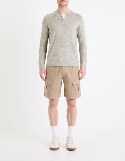 Celio_Grey Tunisian Collar Sweater Mixed Cotton_GELANO_GREY MEL_02