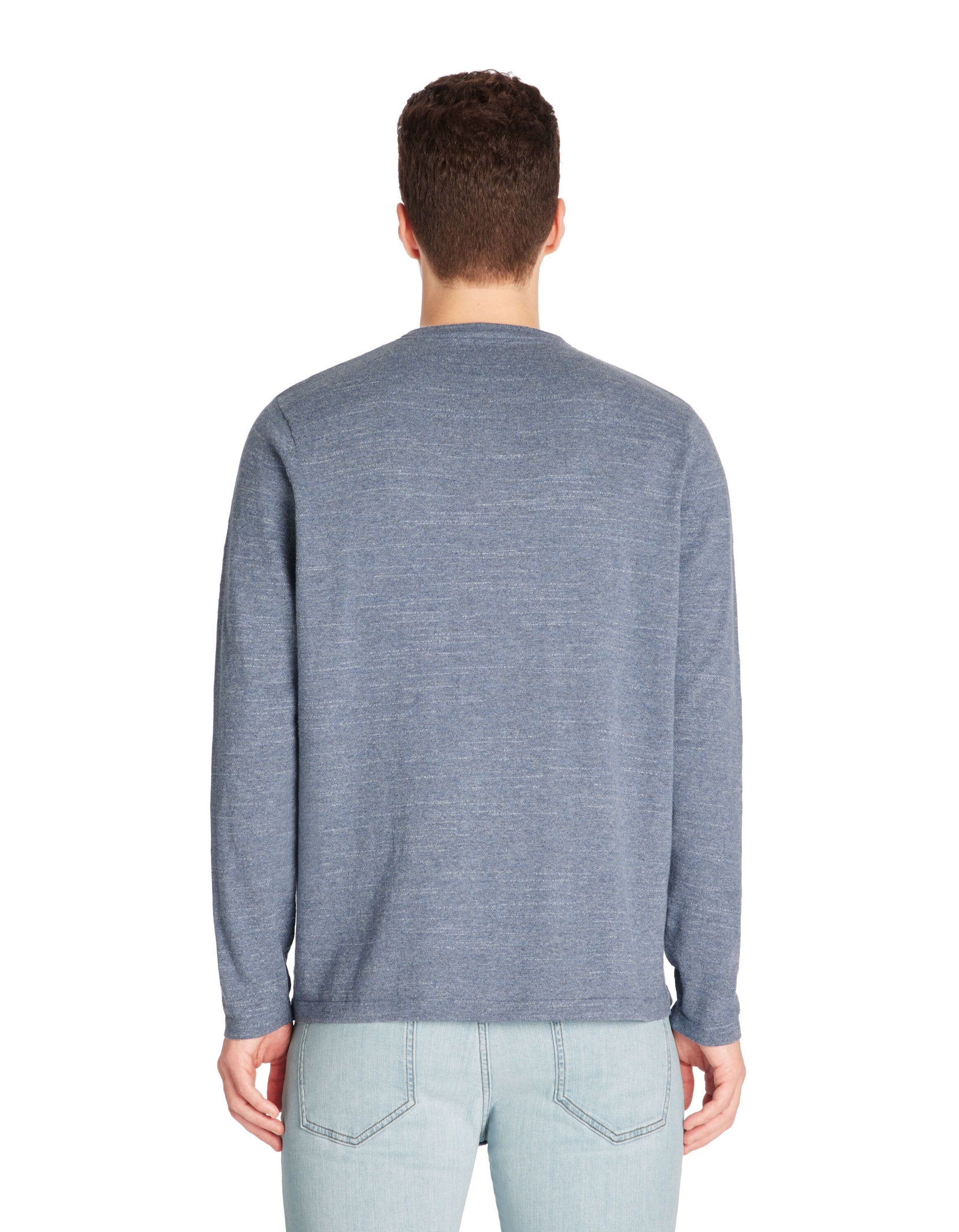 Celio_Blue Tunisian Collar Sweater Mixed Cotton_GELANO_PEACOCK BLUE_03