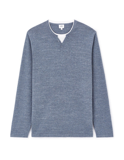 Celio_Blue Tunisian Collar Sweater Mixed Cotton_GELANO_PEACOCK BLUE_04