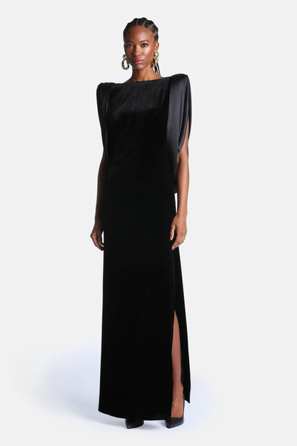 Luisa Spagnoli Nero/Nero Women Gemella Open-Back Maxi Dress - Fashion Show SKU: GEMELLA_0101 0101 Image 01
