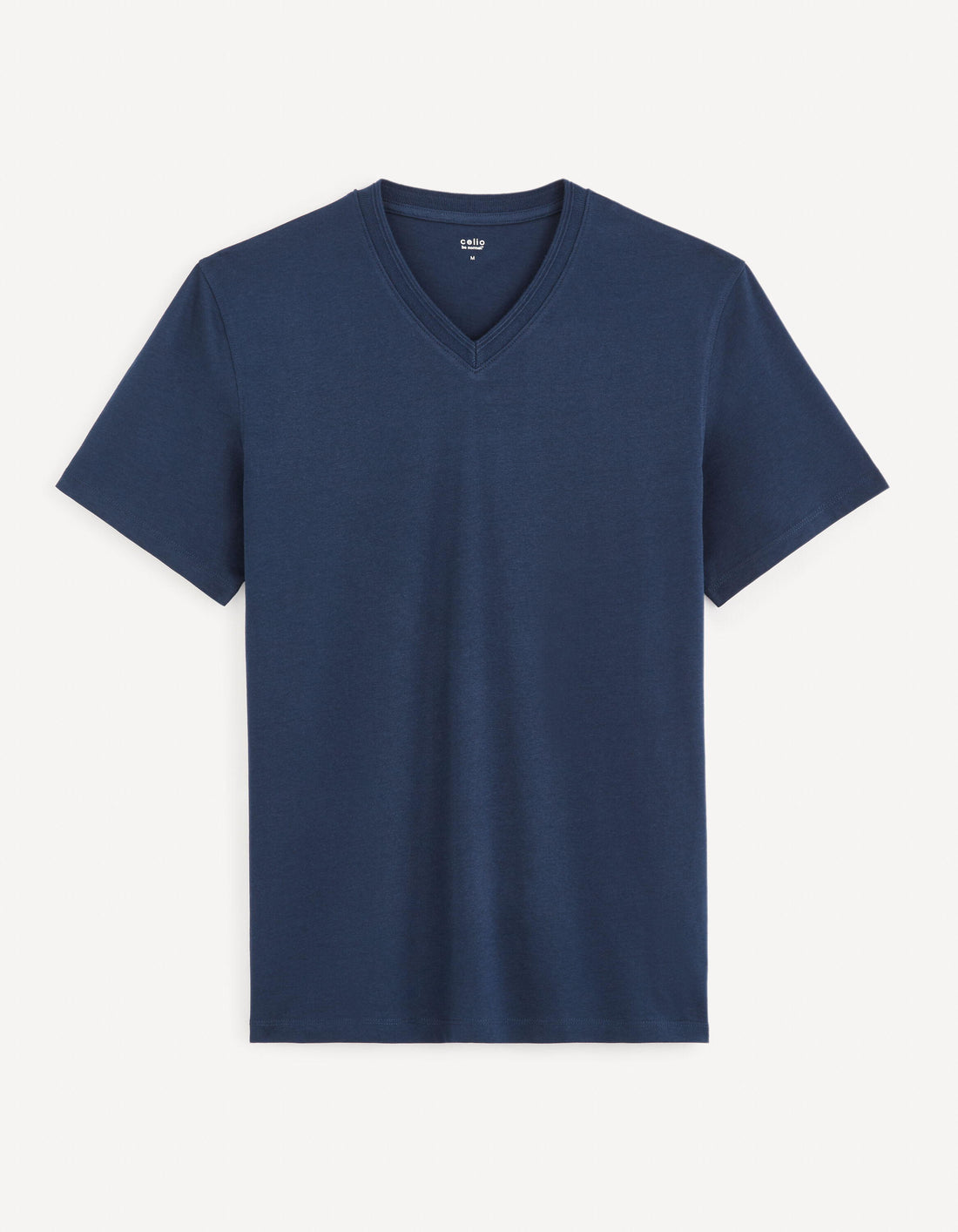 Cotton V-Neck T-Shirt_GENFILE_NAVY_01