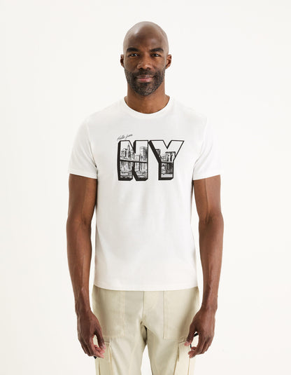 Straight T-Shirt 100% Cotton_GENYC_OFF WHITE_03