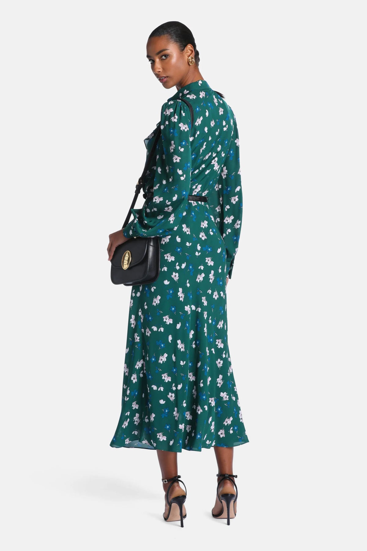 Luisa Spagnoli Var Fondo Verde Women Gervaso - Floral Midi Dress with Ruffles SKU: GERVASO_4614 Image 02