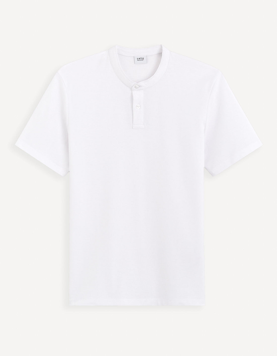 Cotton Polo Shirt With Mandarin Collar_GESOHEL_OPTICAL WHITE_01