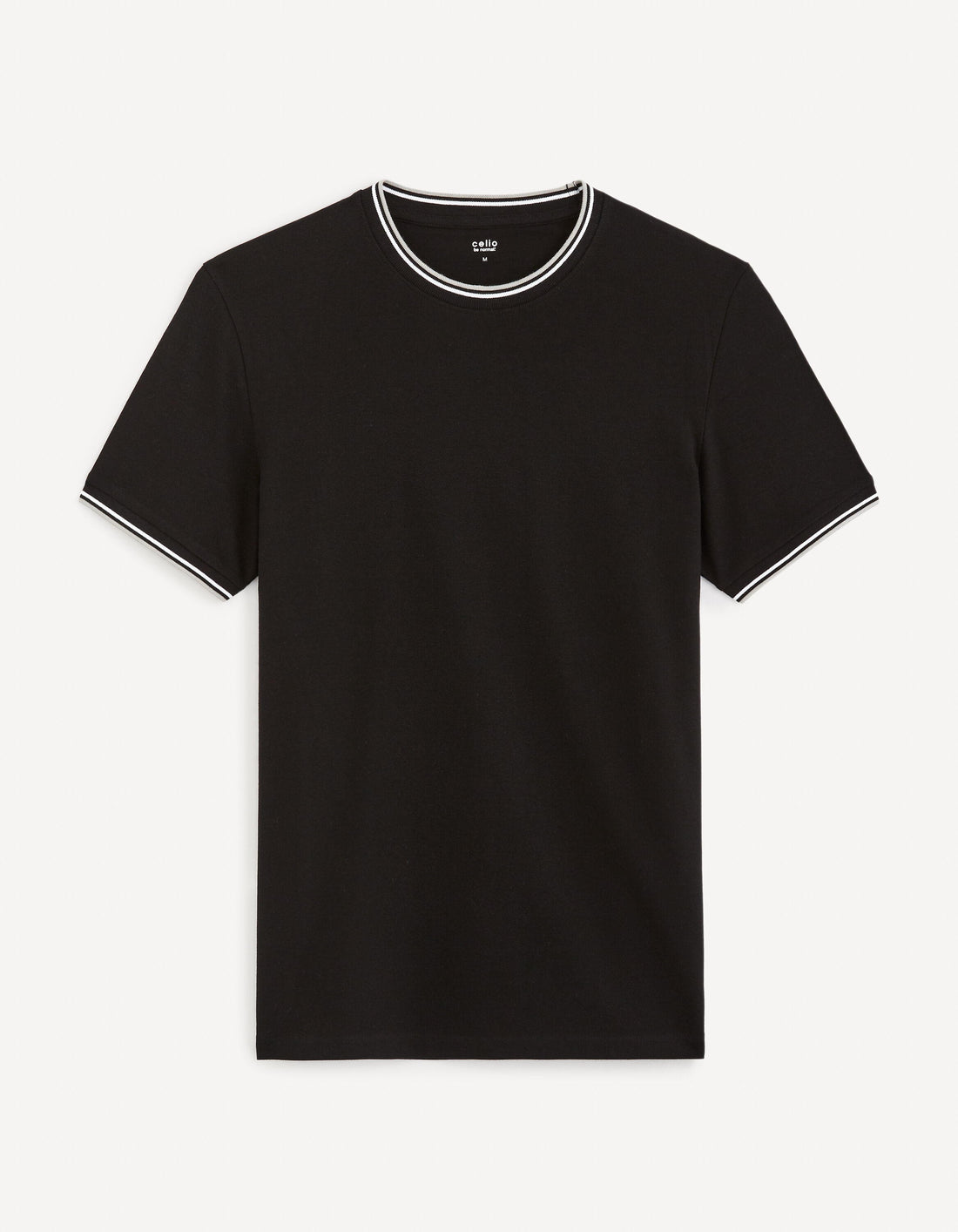 Round-Neck Stretch Cotton T-Shirt_GETERAYE_BLACK_01