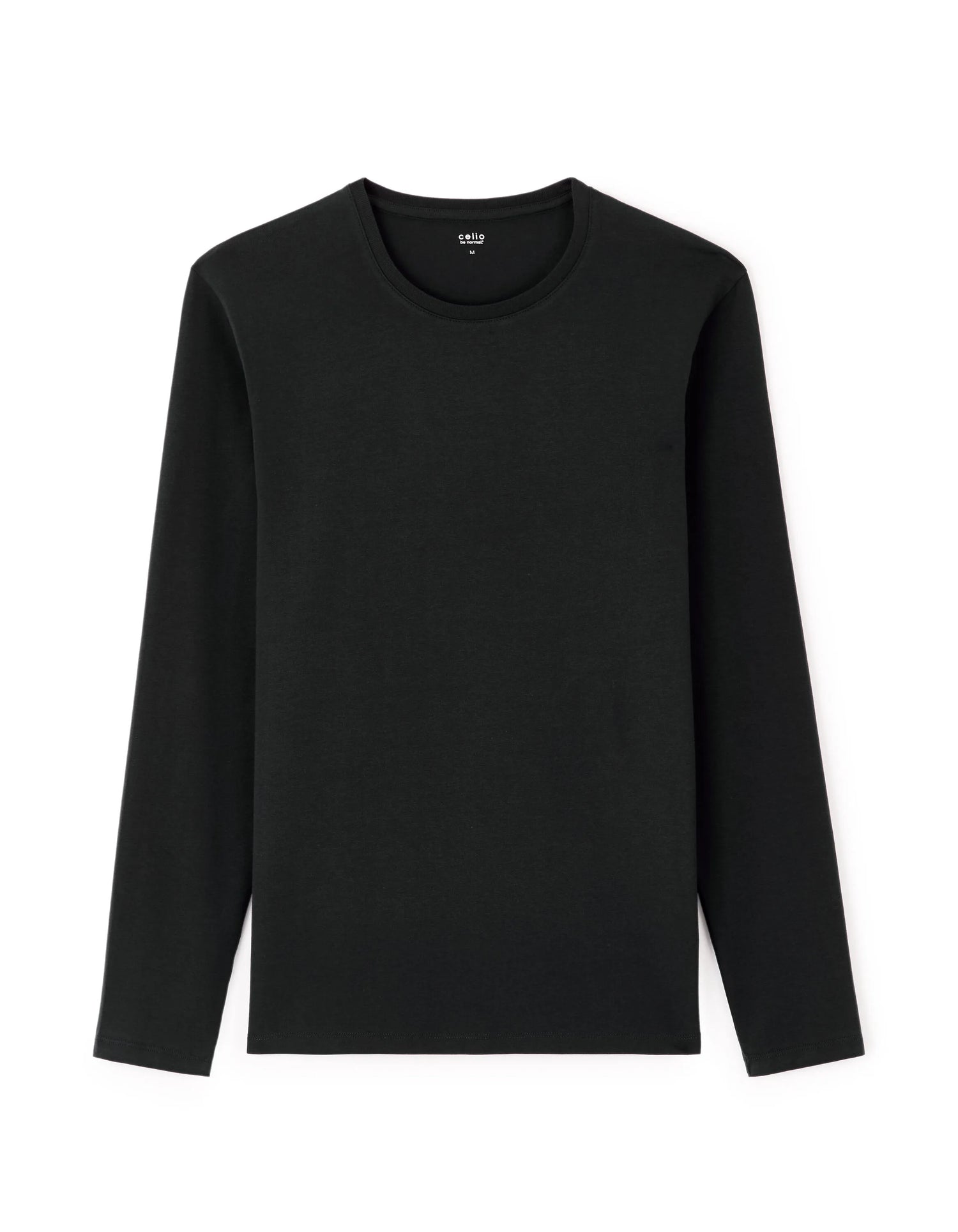 Celio_Black_Long-Sleeved Round Neck T-Shirt_GEUNIML_BLACK_04