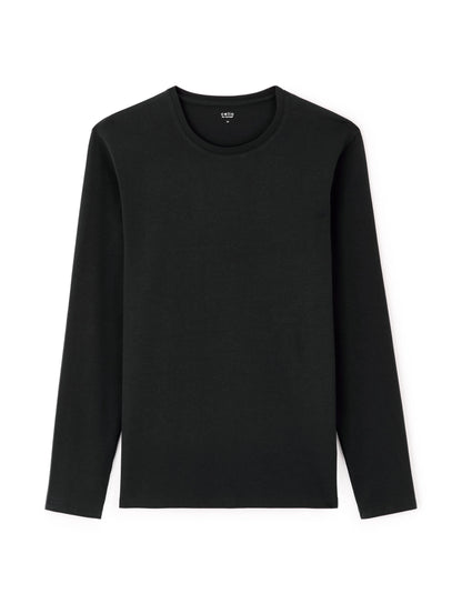 Celio_Black_Long-Sleeved Round Neck T-Shirt_GEUNIML_BLACK_04