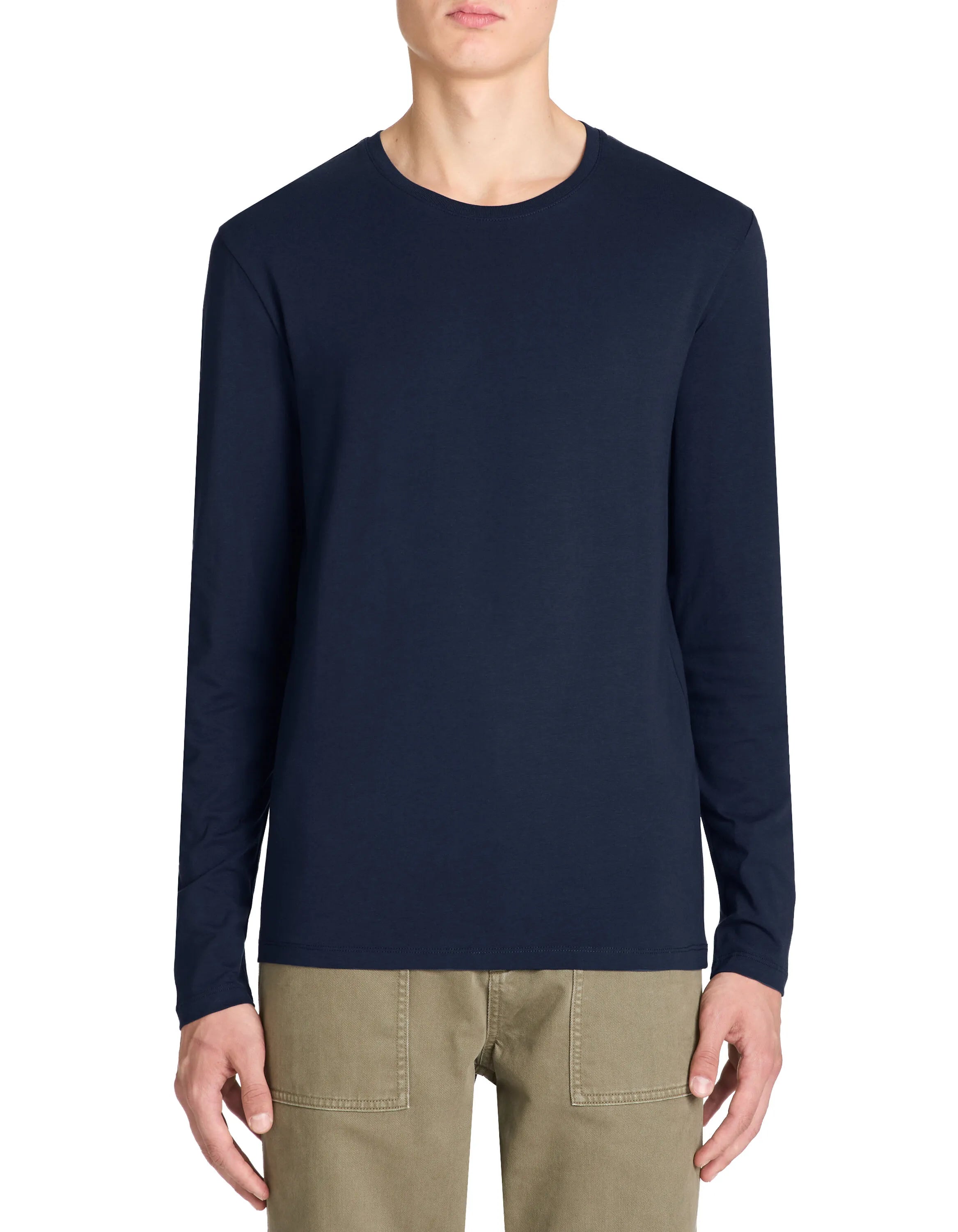 Celio_Navy Blue_Long-Sleeved Round Neck T-Shirt_GEUNIML_NAVY BLUE_01
