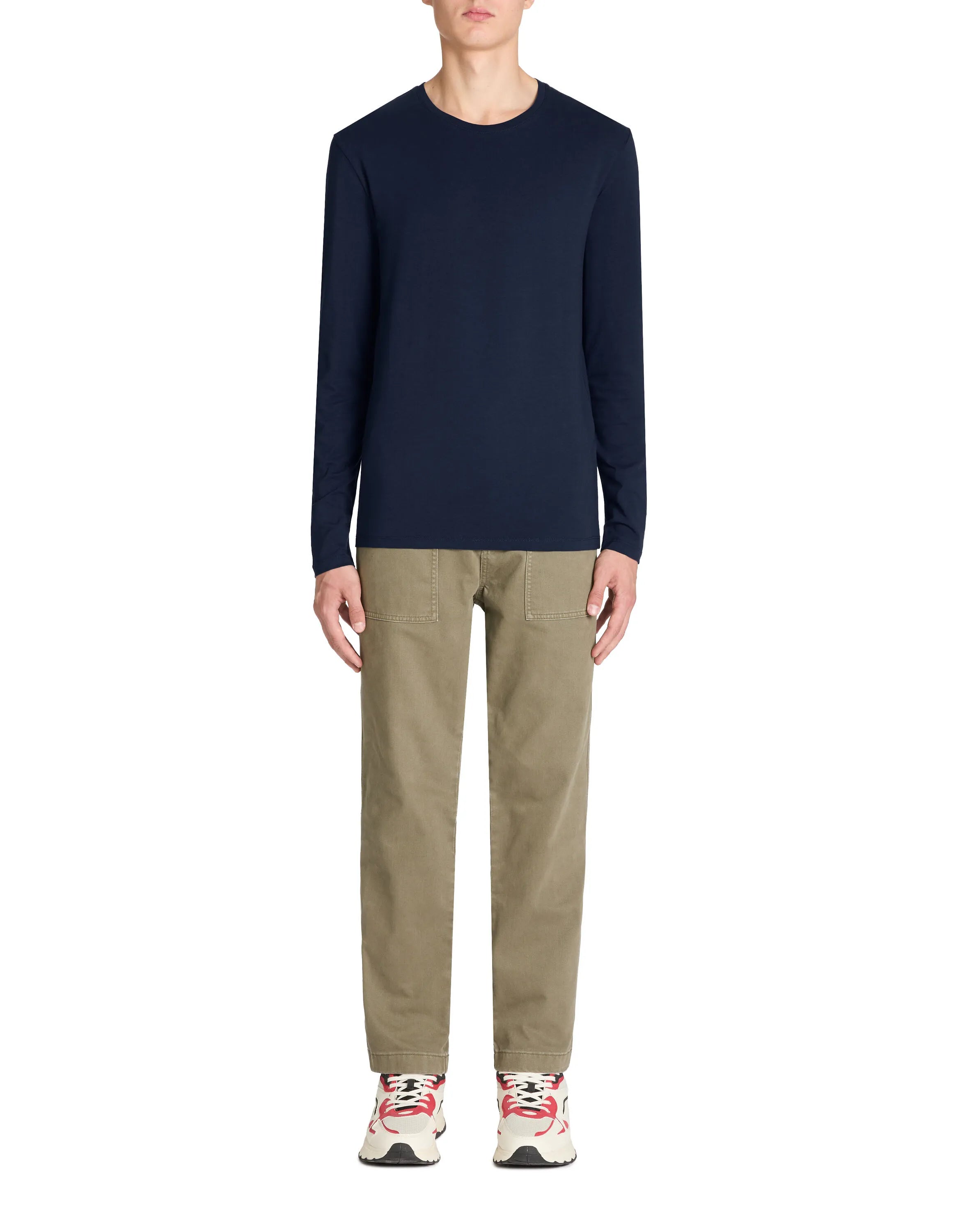 Celio_Navy Blue_Long-Sleeved Round Neck T-Shirt_GEUNIML_NAVY BLUE_02