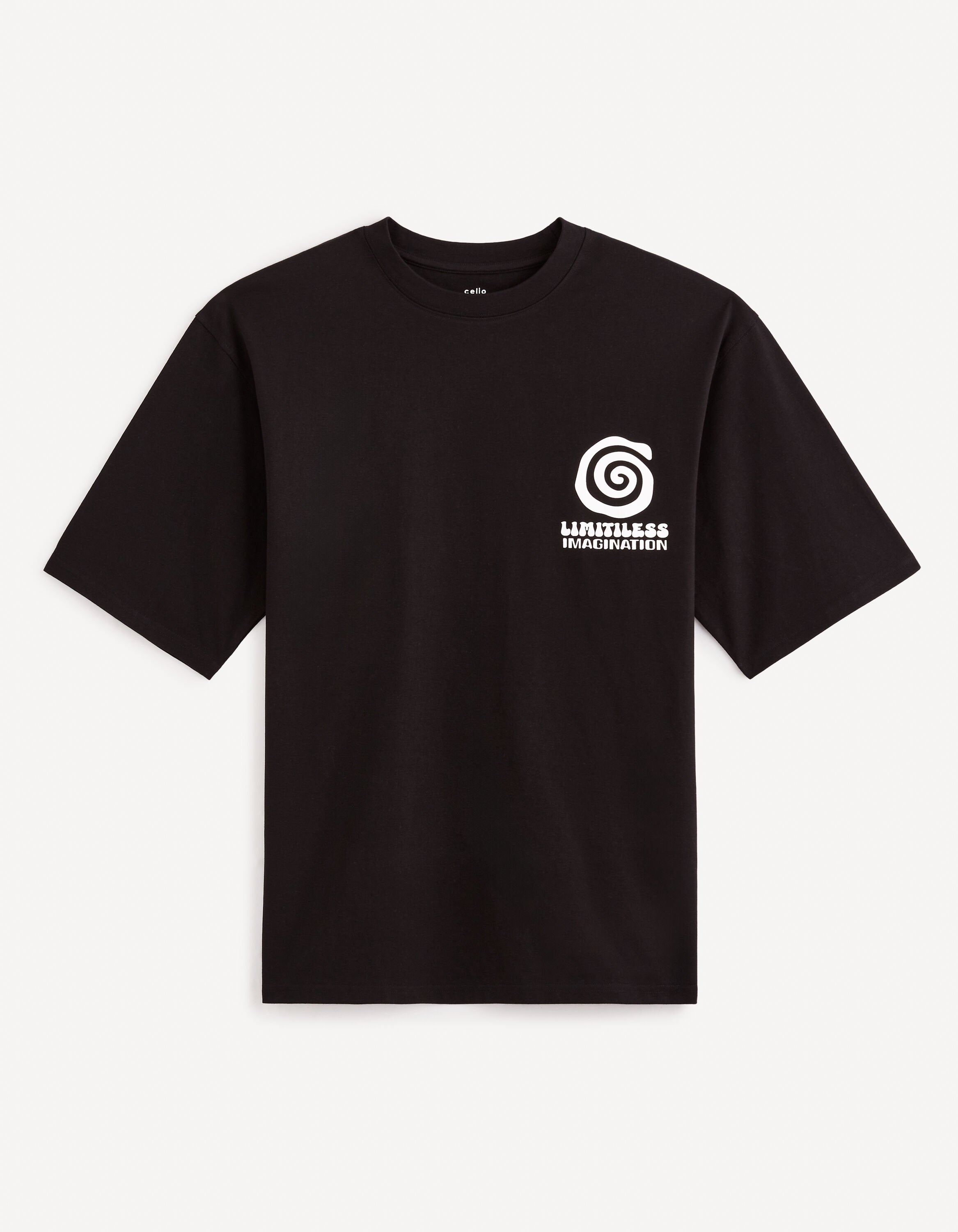 Oversized Cotton T-Shirt - Black_GEUTOPIE_BLACK_03