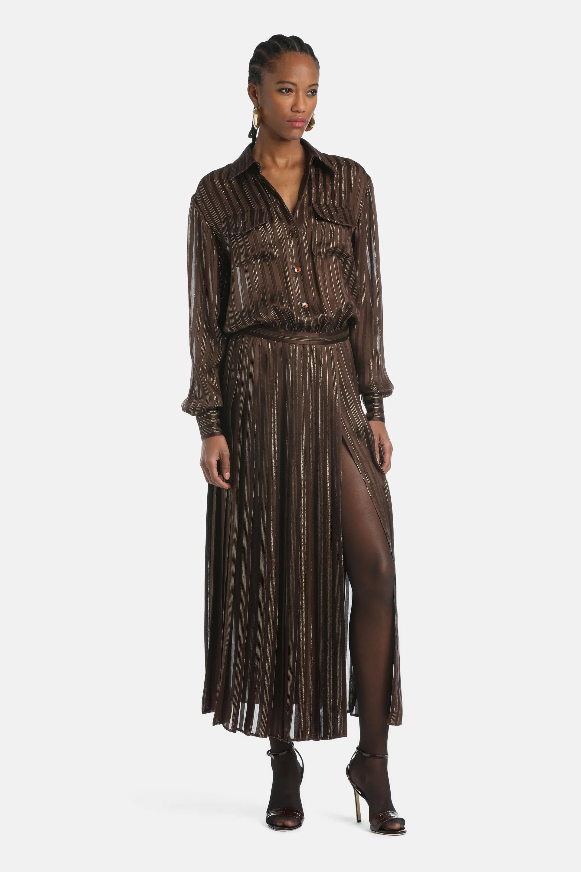 Luisa Spagnoli_Brown_Giana - Silk Gown Ð Fashion Show_GIANA_0946_02