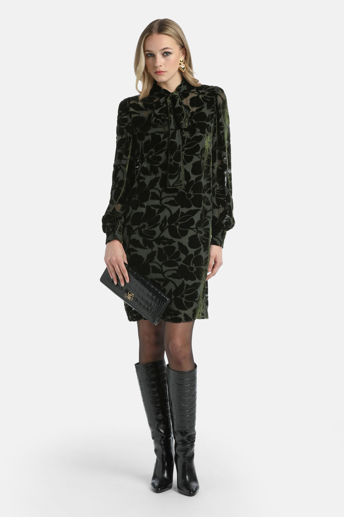 Luisa Spagnoli_Verde Militare_Giga - Elegant Short Dress_GIGA_1749_01