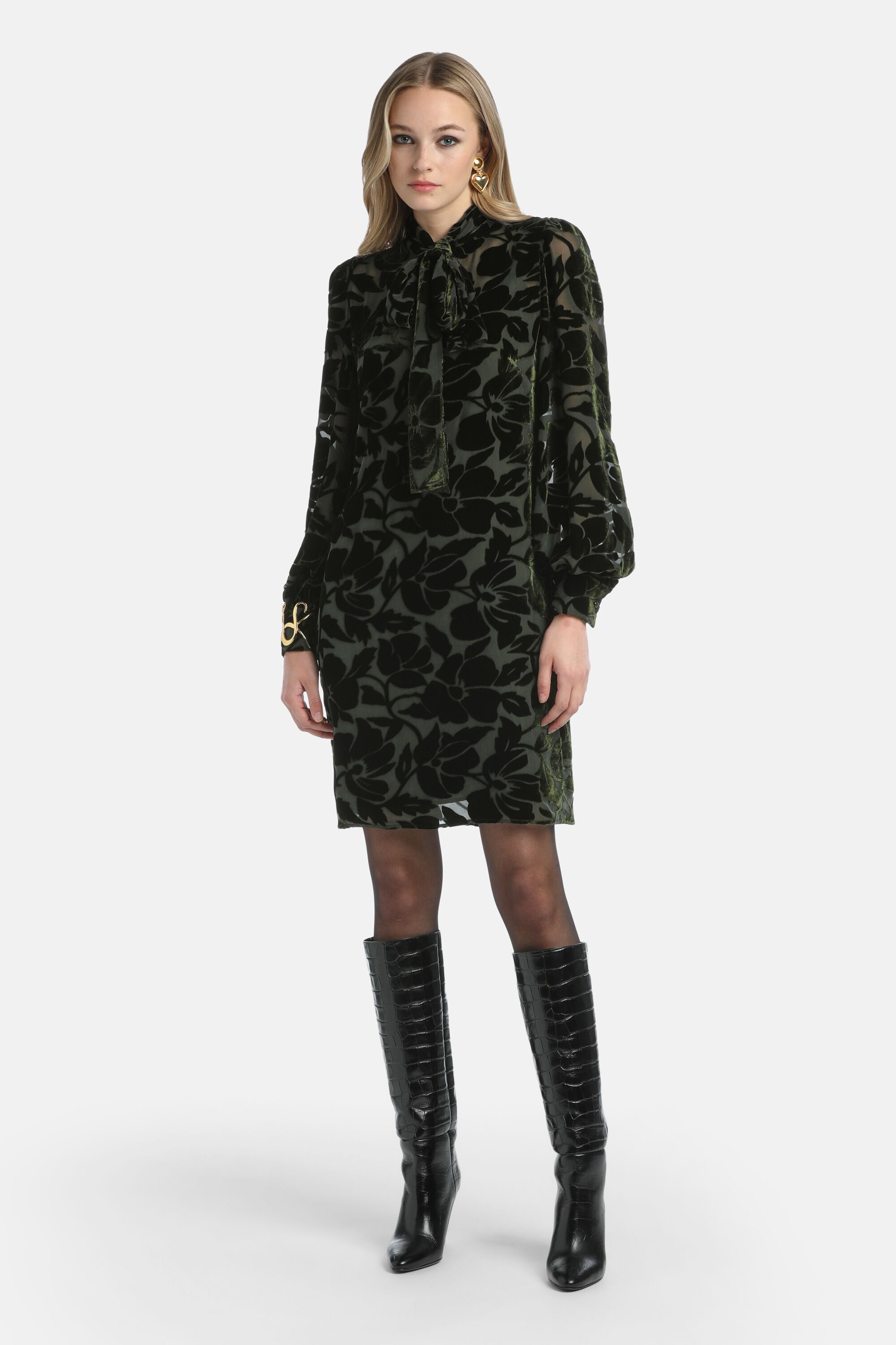 Luisa Spagnoli_Verde Militare_Giga - Elegant Short Dress_GIGA_1749_02