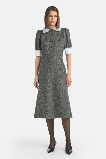 Luisa Spagnoli_Var Nero Panna/Bianco_Gisella - Bon Ton Long Dress_GISELLA_3988 0201_02