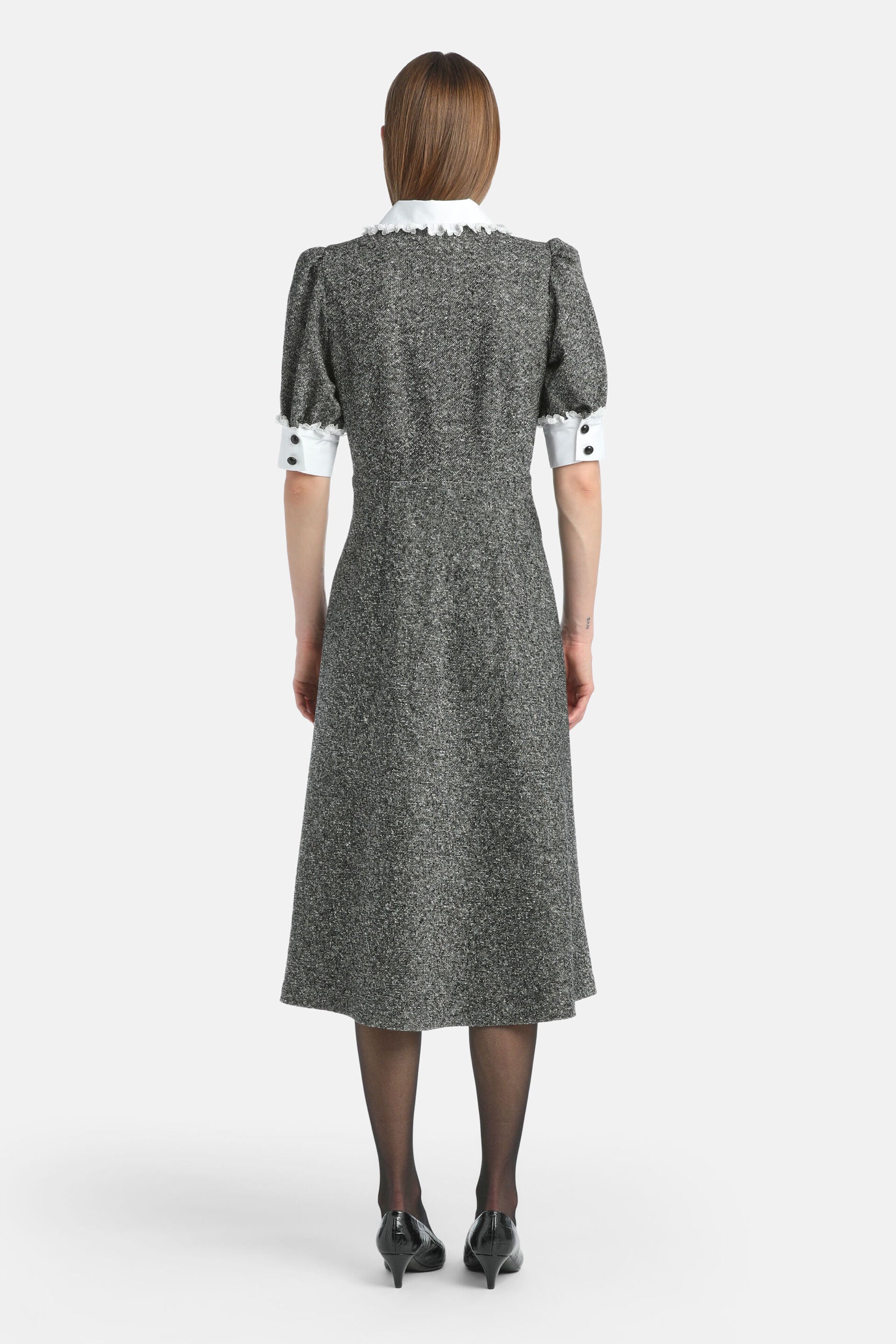 Luisa Spagnoli_Var Nero Panna/Bianco_Gisella - Bon Ton Long Dress_GISELLA_3988 0201_03