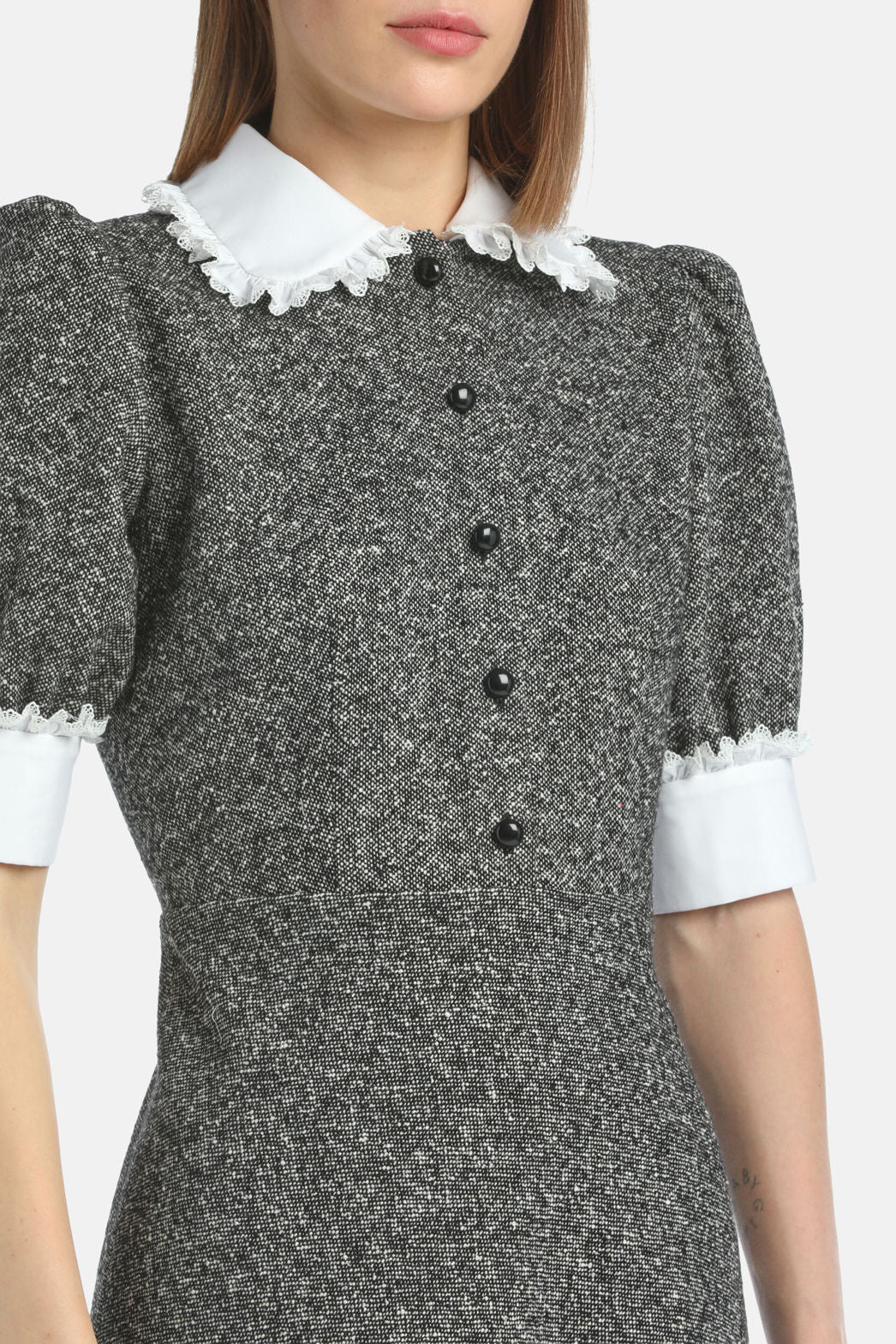 Luisa Spagnoli_Var Nero Panna/Bianco_Gisella - Bon Ton Long Dress_GISELLA_3988 0201_04