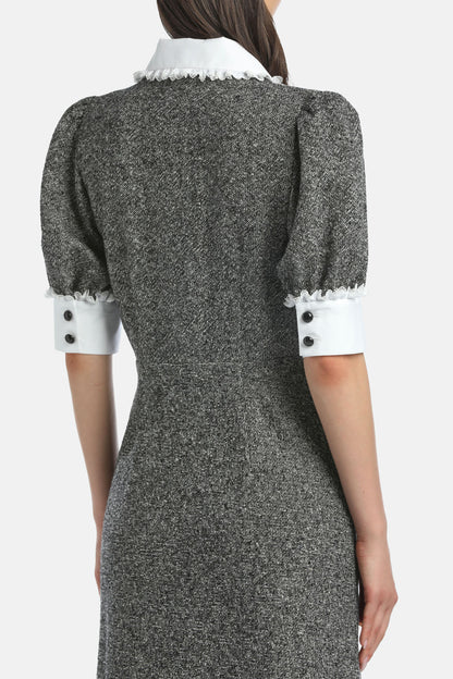 Luisa Spagnoli_Var Nero Panna/Bianco_Gisella - Bon Ton Long Dress_GISELLA_3988 0201_05