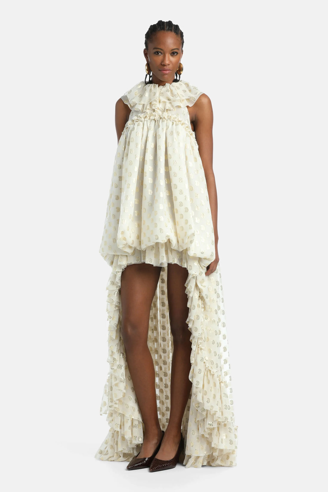 Luisa Spagnoli_Cream Gold_Giubileo - Minidress With Train Ð Fashion Show_GIUBILEO_3916_02