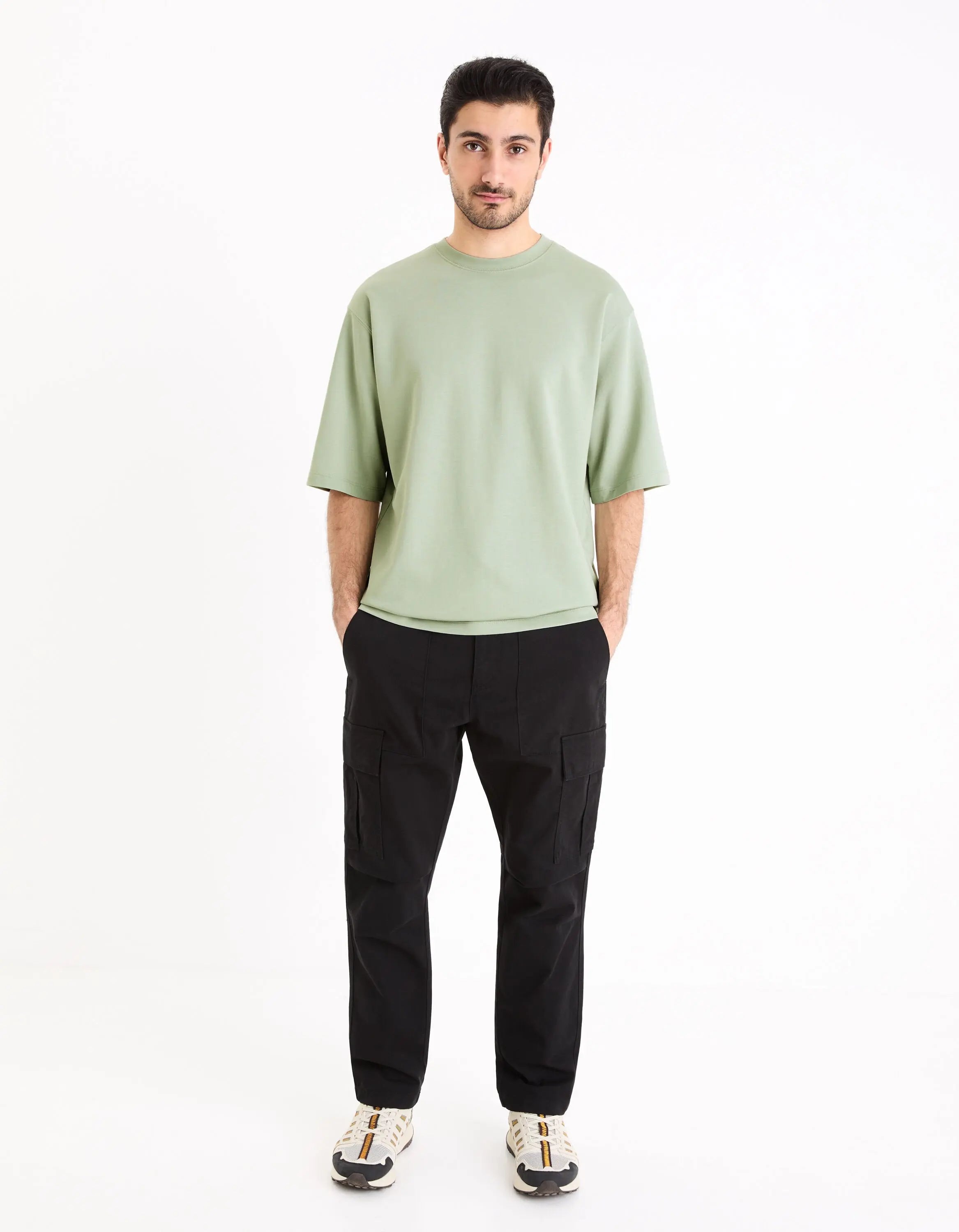 100% Cotton Cargo Pants_GOANDER_BLACK_02