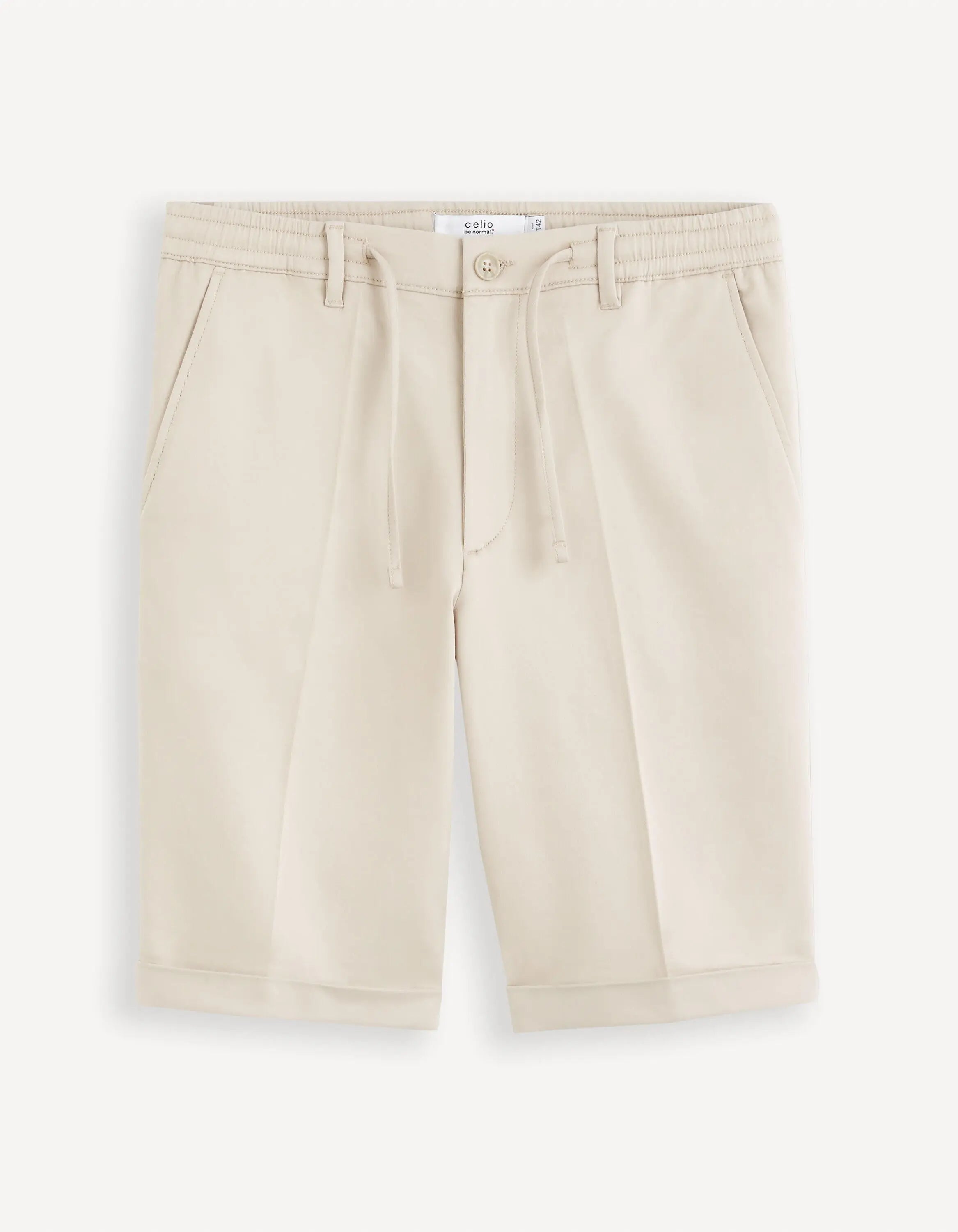 24H Stretch Cotton Bermuda Shorts_GOBELLOBM_BEIGE_01