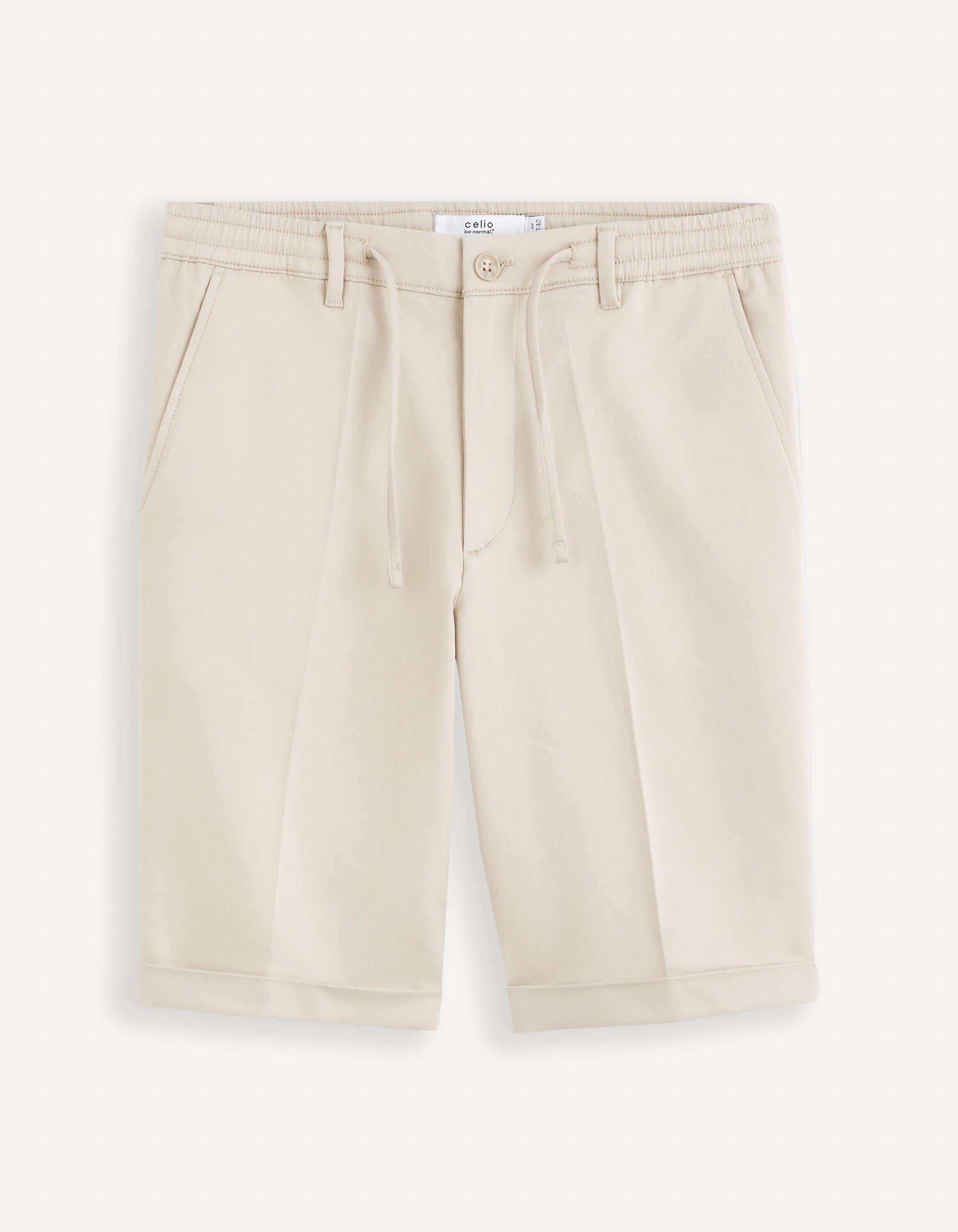 24H Stretch Cotton Bermuda Shorts_GOBELLOBM_BEIGE_01