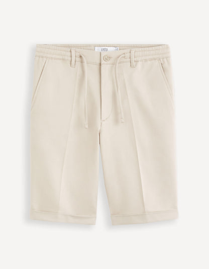 24H Stretch Cotton Bermuda Shorts_GOBELLOBM_BEIGE_01