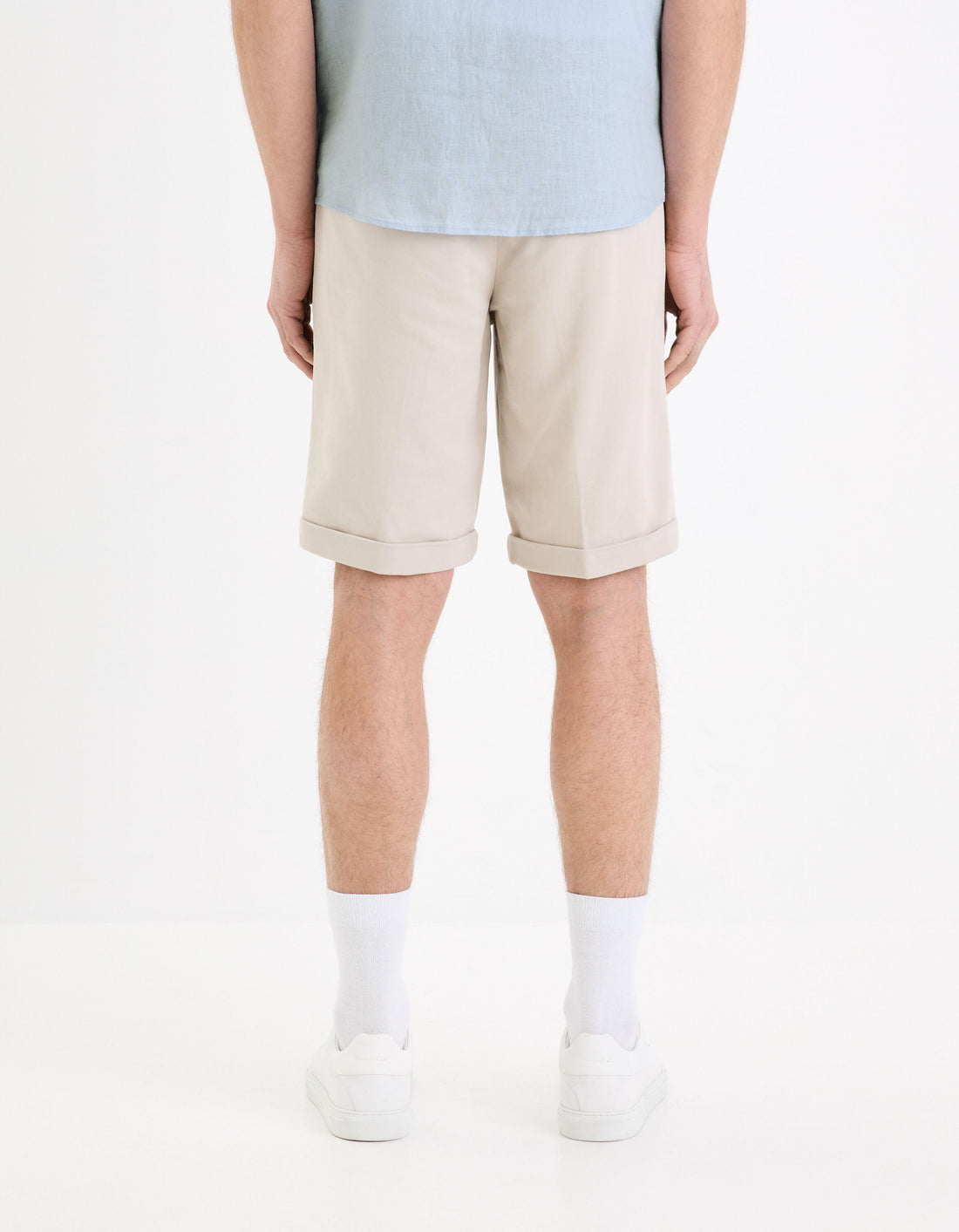 24H Stretch Cotton Bermuda Shorts_GOBELLOBM_BEIGE_03