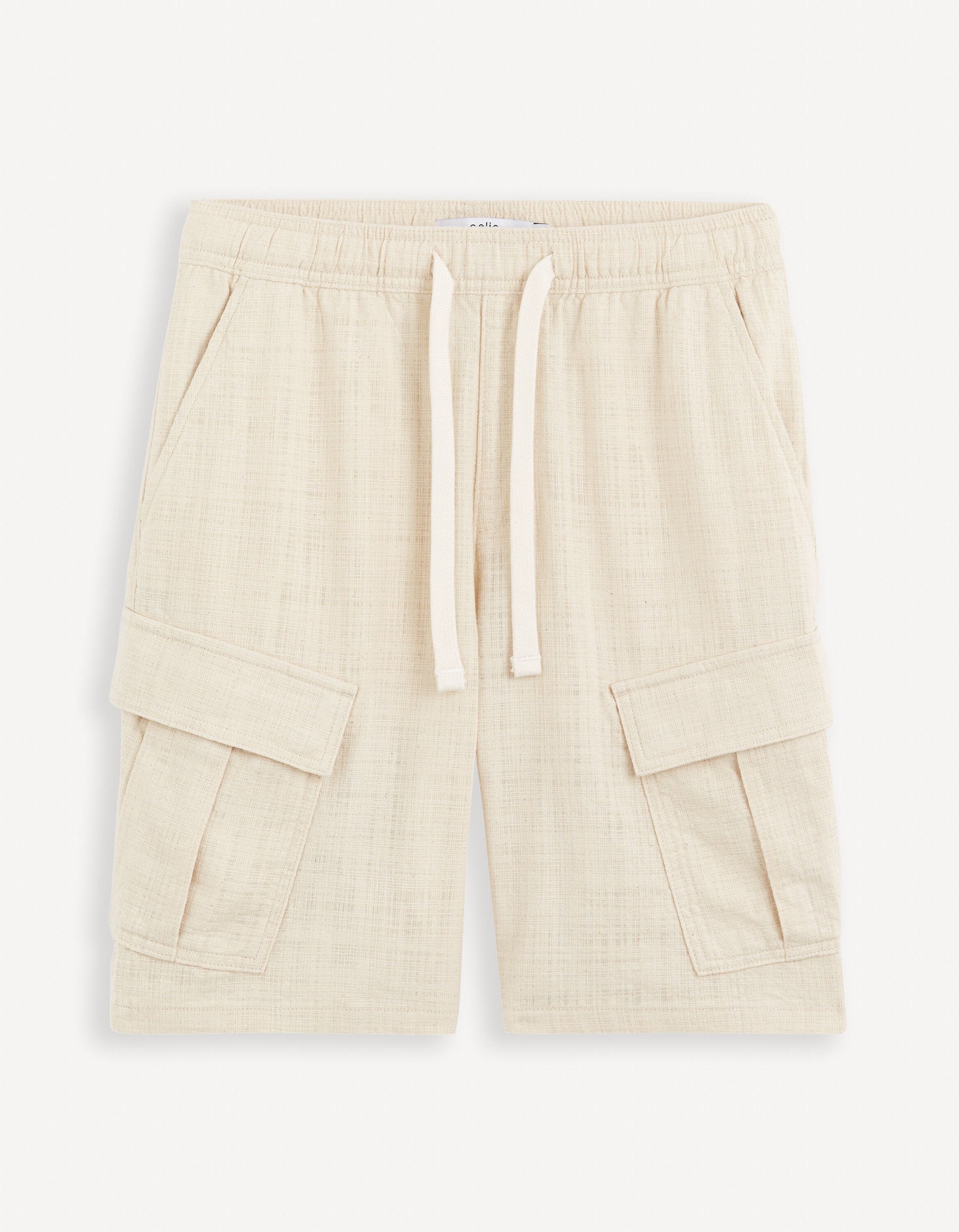 Cotton Cargo Bermuda Shorts_GOCARGOBM_ECRU_01