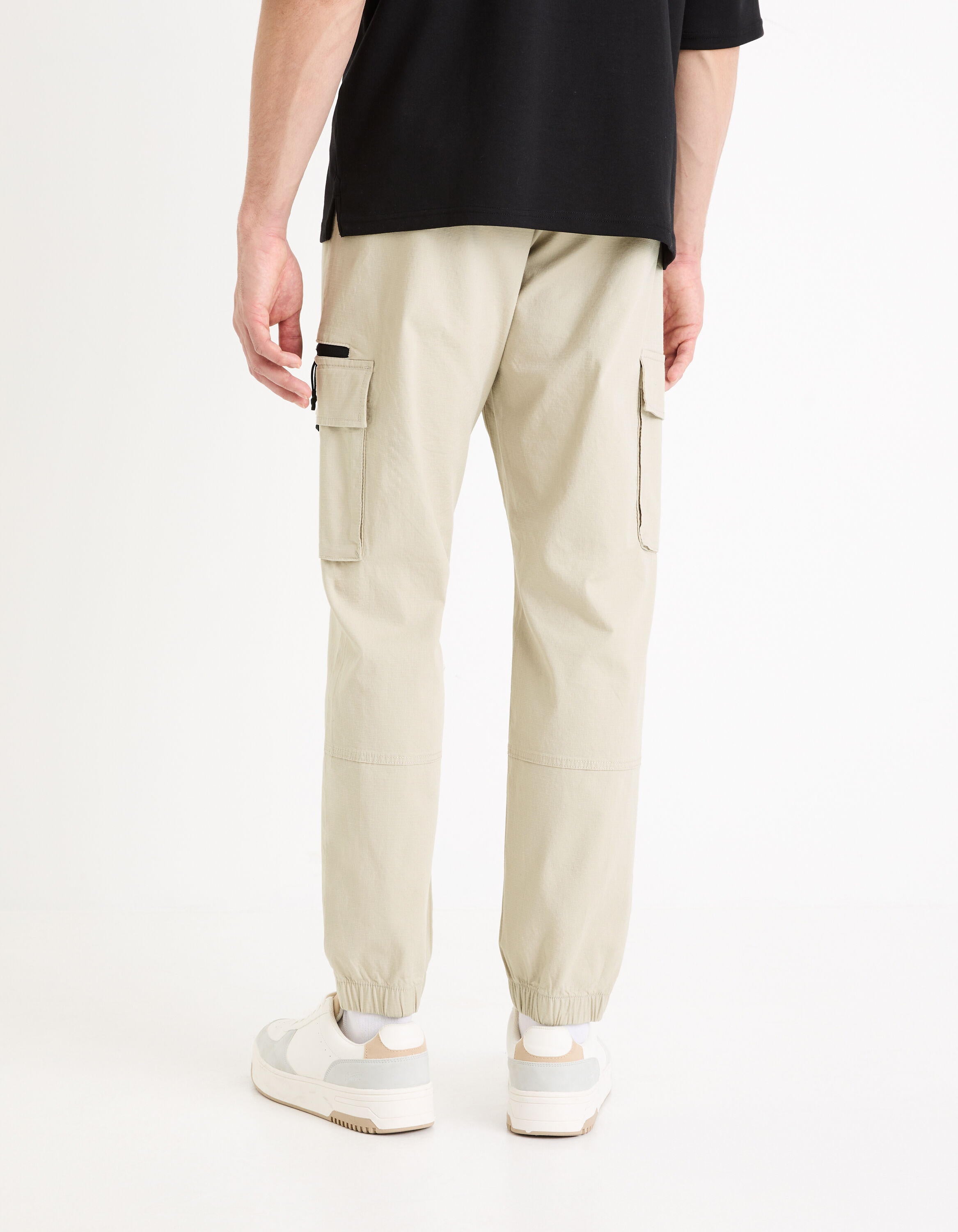 Stretch Cotton Cargo Pants_GOCOTON_BEIGE_04