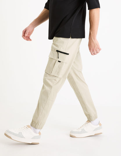 Stretch Cotton Cargo Pants_GOCOTON_BEIGE_05