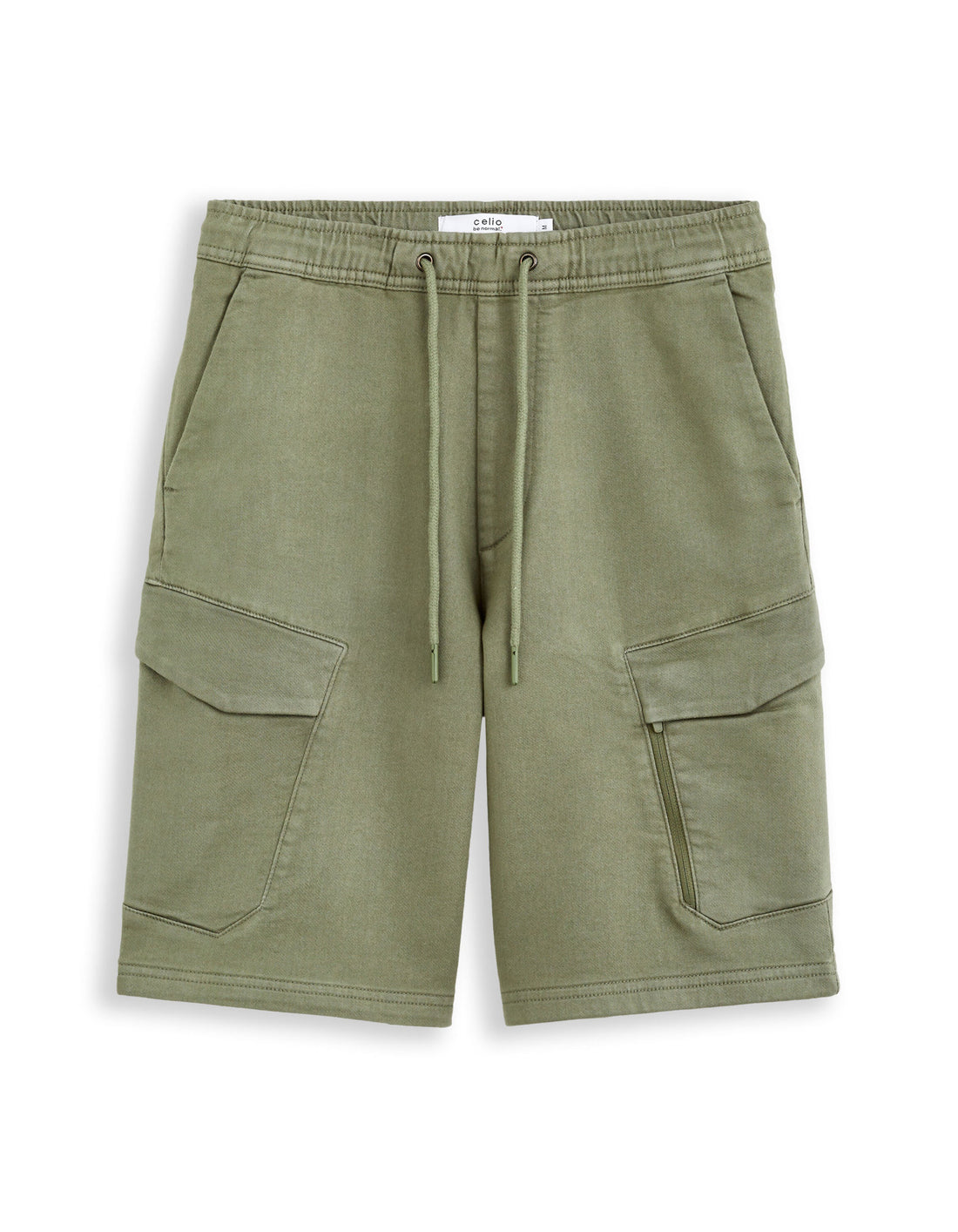 Cotton Stretch Knit Bermuda Shorts - Khaki_01