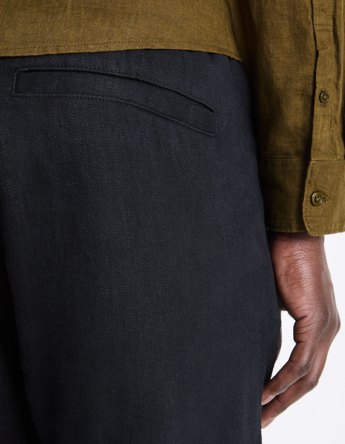 Linen Jogger Trousers - Black_06