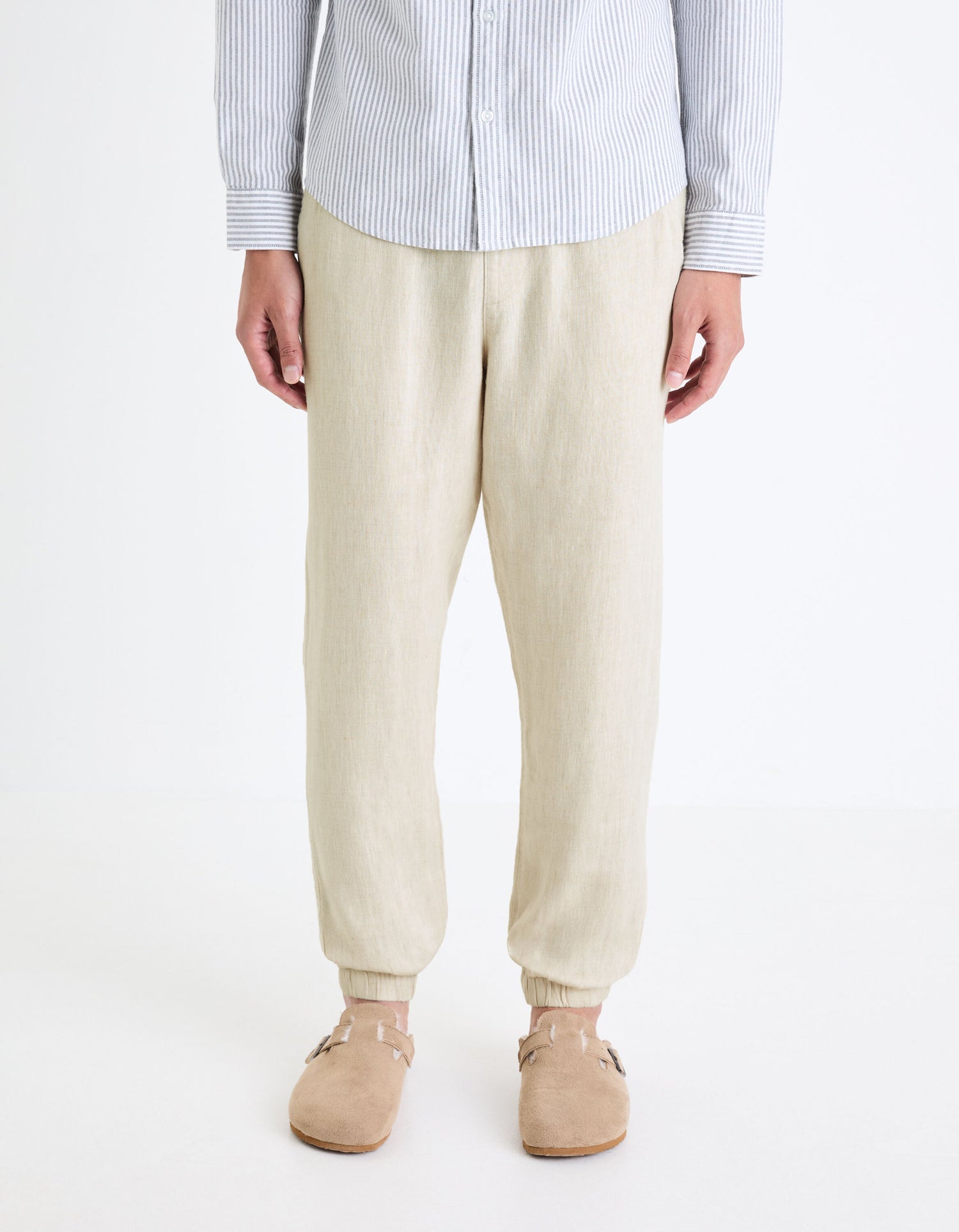 Linen Jogger Trousers - Ecru_02