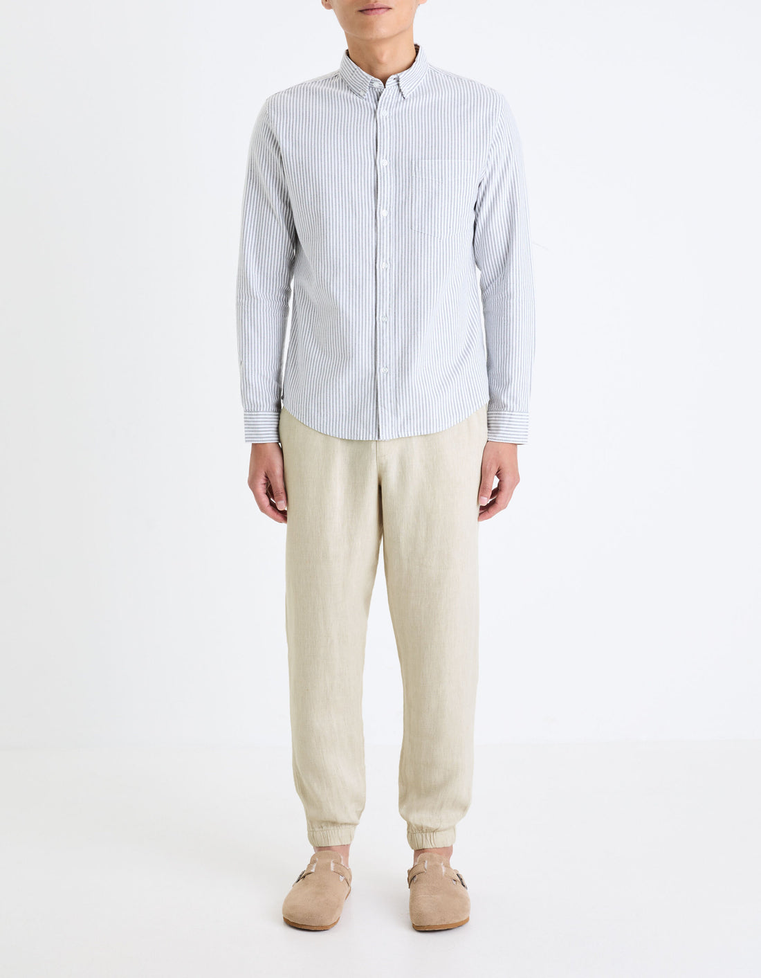 Linen Jogger Trousers - Ecru_03