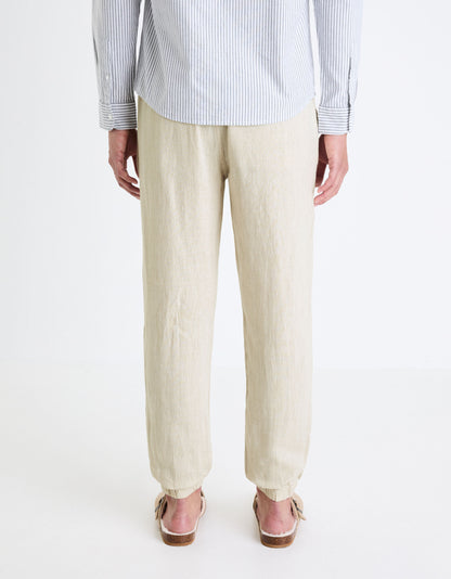 Linen Jogger Trousers - Ecru_04