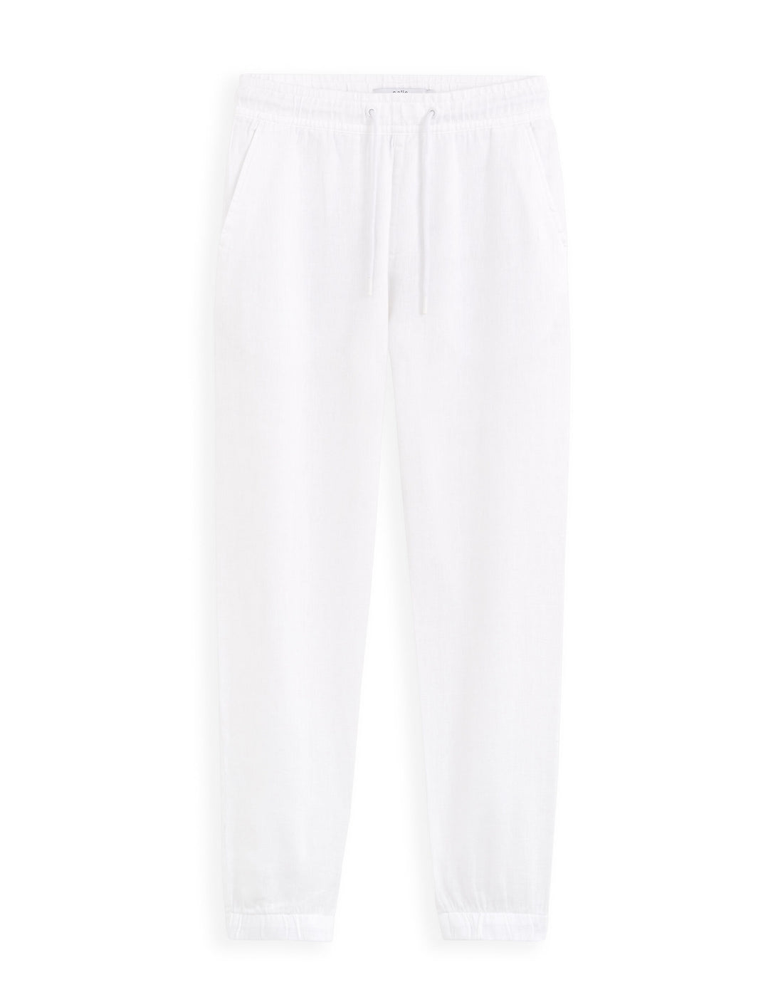 Linen Jogger Trousers - White_01