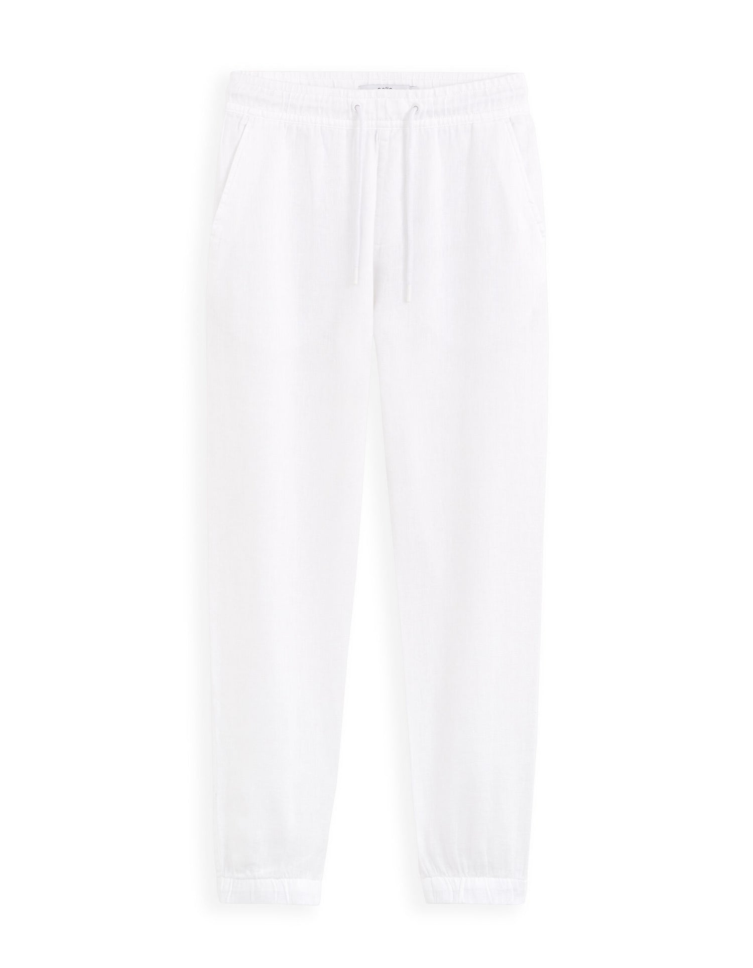 Linen Jogger Trousers - White_01