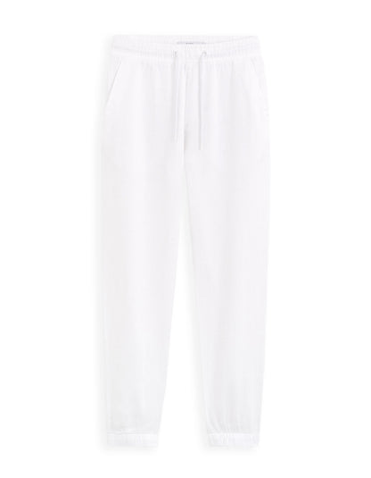 Linen Jogger Trousers - White_01