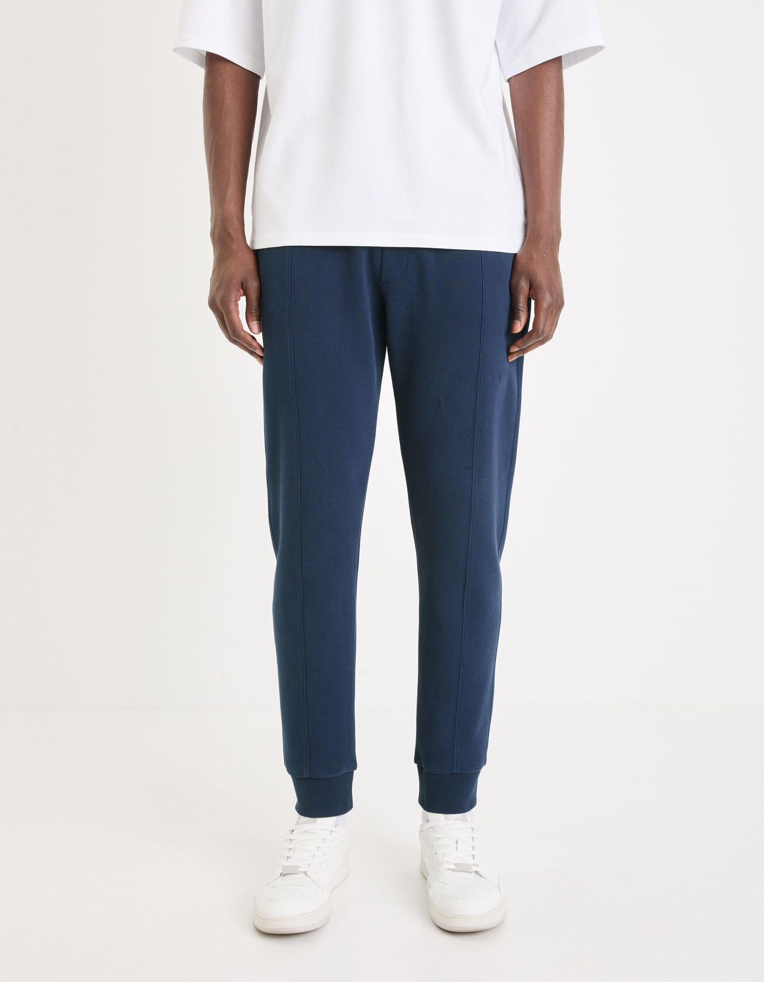 Regular Cotton Blend Jogging Pants_GOPIQUET_NAVY_03